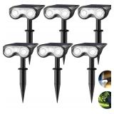 Solar Spot Lights Outdoor, IP67 Waterproof 6 Pack 3 Lighting Modes Landscape Spotlights for Yard Garden Yard Pool Fence House Garage Pathway