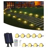 Solar Christmas Ground Lights Outdoor, 30 LED 40Ft Pathway Lights with Remote,Solar Garden Light Landscape Lighting for Patio Pathway Lawn Yard Deck Driveway Walkway Driveway Light (Warm White)