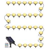 Solar Christmas Ground Lights Outdoor, 30 LED 40Ft Pathway Lights with Remote,Solar Garden Light Landscape Lighting for Patio Pathway Lawn Yard Deck Driveway Walkway Driveway Light (Warm White)