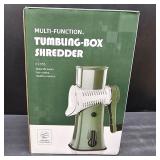 LWAIGMY Rotary Cheese Grater with Handle, Multifunctional Manual Cheese Grater Hand Crank with Suction Base, Mandoline Vegetable Slicer with 5 Replaceable Blades, Kitchen Shredder for Fruits, Green