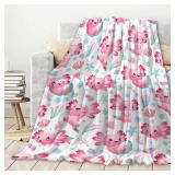 Axolotls Throw Blanket, Axolotls Blanket Gifts, Ultra Soft Lightweight Flannel Blankets Warm Fuzzy Cozy Plush Blankets for Couch Sofa Bed Living Room,Kids Size-40"x50"