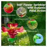 Rotating Flower Garden Sprinkler for Yard, Adjustable Spray Modes, Large Area Coverage, Easy Hose Connection, Red