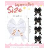 5 Pcs Bikini Veils Bow Booty Veil Bachelorette Party Decorations Include 1 White Bride to Be Tulle 4 Black Bridesmaids Tulle for Wedding Bridal Shower Party Summer Pool Swimsuit Outfit