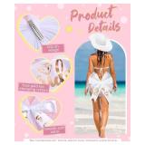 5 Pcs Bikini Veils Bow Booty Veil Bachelorette Party Decorations Include 1 White Bride to Be Tulle 4 Black Bridesmaids Tulle for Wedding Bridal Shower Party Summer Pool Swimsuit Outfit