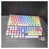 COOMICKEY PBT Keycaps 130 Keys Dye-Sublimation Keycap XDA Profile Rainbow Gradient Keycap Cute Keycaps for Cherry Gateron MX Switches Mechanical Keyboards