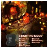 Halloween Lights with Timer for Thanksgiving Decorations: Battery Pumpkin Maple Leaf String Fairy Lights with Romote - 13ft 40 Led Orange Lights for Halloween Autumn Fall Harvest Outdoor Garland Decor