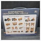 Magnetic Transform Engineering Car Set, Assembled Construction Vehicle Cars Toys, Building Transforming Cars and Trucks, Outdoor Toddler Activities Toys for Toddler Kids Ages 4-8 (Yellow)