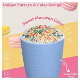 Homienly Wheat Straw Cups Reusable Drinking Glasses- Set of 6 Alternative to Plastic Cups 12 OZ Water Tumblers Unbreakable Drinking Cups for Kitchen,Kids Dishwasher and Microwave Safe (Macaron Series)