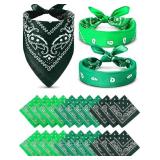 Unittype 36 Pieces Paisley Bandana Novelty Headband Square Scarf Cowboy Bandanas for Halloween Party Costume