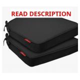 Pcinfuns Outdoor Chair Cushions 17"x16"x3" Set of 2,Memory Foam Seat Cushion for Patio Furniture with Ties,Removable Cover Hidden Zipper Round Corner for Yard Garden,Orange Red