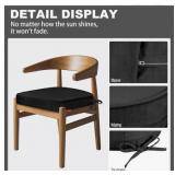 Pcinfuns Outdoor Chair Cushions 17"x16"x3" Set of 2,Memory Foam Seat Cushion for Patio Furniture with Ties,Removable Cover Hidden Zipper Round Corner for Yard Garden,Orange Red