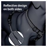 Wanheart Anti-Pulling Dog Safety Vest, Equipped with 2 Adjustable Waist Buckles, Reflective Oxford Fabric, 6 Adjustable Points, and Easy-to-Control Handles. (Black, L)