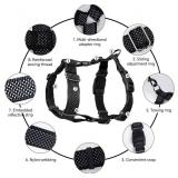 Wanheart Anti-Pulling Dog Safety Vest, Equipped with 2 Adjustable Waist Buckles, Reflective Oxford Fabric, 6 Adjustable Points, and Easy-to-Control Handles. (Black, L)