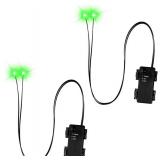 Halloween Led Glowing Eyes with Timer,2 Pcs Light Up Skeleton Eyes,Horror DIY Eyes for Masks,Pumpkins,Tombstones,and Props(Batteries Not Included) (Green)