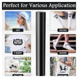 Heat Transfer Vinyl Rolls, 12" x 10ft HTV Iron on Vinyl for Shirts, Compatible with All Cutting Machine, Easy to Cut & Weed(Black) Size 12" X 10 