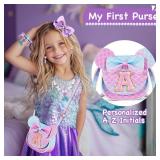 Toddler Purse Gifts for Girls, Little Girl Gifts Princess Dress Up Jewelry Mermaid Toys Mini Mouse Ears Birthday Gifts for Girls 3 - 8 Year old (M, Mermaid Purple)