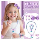 Toddler Purse Gifts for Girls, Little Girl Gifts Princess Dress Up Jewelry Mermaid Toys Mini Mouse Ears Birthday Gifts for Girls 3 - 8 Year old (M, Mermaid Purple)