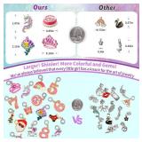 Girls Charm Bracelet Making Kit: Mermaid Jewelry Supplies Make Set Charm Bracelets Kits DIY Art Craft Set Girl Toys Age 5 6 7 8 9 10 11 12 Year Old Girl Little Children Creative Birthday Gifts for Kid