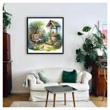 GEWOUVIN Garden Diamond Art Kits for Adults, Diamond Painting Kits for Adults Beginners, DIY Full 5D Round Drill Gem Art Kits for Gift Home Wall Decor 13.8x13.8inch