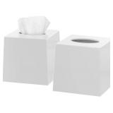 Creative Scents Elegant Tissue Box Cover Square - Premium 2 Pack Tissue Holder for Facial Tissues, Perfect for Home, Office, and Bathroom D cor, Easy to Refill and Clean (5.5" x 5.5" x 5.6")