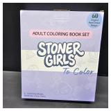 Stoner Coloring Book for Adults Relaxation - 2 pcs Cozy Weed Girl Moments Coloring Book for Women with Markers - Funny Stress Relief Self Care Gifts - Get Well Gifts After Cancer Surgery