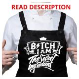 JOYPLUS Aprons Birthday Gifts for Women,Men,Brother, Husband,Standard Size Aprons and Grilling BBQ Chef Apron Color Tan