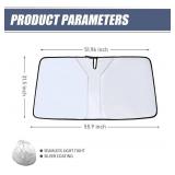 1 Pack Car Windshield Sunshade for Blocking UV Ray, Keep Your Car Cool, 55.9" x 31.4" Foldable Reflective Universal Vehicle Insulation Window Shade for Truck SUV Car (Painted Silver)