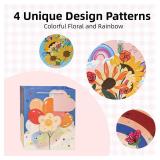 PrintGuru Large Gift Bags with Tissue Paper and Gift Tags, 4 Pack Assorted Gift Bags for Birthdays, Baby Shower, Wedding, Holidays, Party Favor, 10.2 W x 12.6 H x 4.9 D, Flowers and Rainbow Design