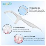 220 Count Twin-Line Dental Flossers Picks with 1 Box 8 Count Portable Tooth Floss Picks Holder, Total 228 Count,2 Lines of Strong Floss,Double Clean for Food Debris