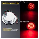 LIMICAR Round LED Tail Light, 4 Inch LED Trailer Lights, Brake Stop Turn Signal Running Trailer Brake Lights w/Chrome Bezels for Truck Trailer RV Jeep UTE UTV