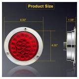 LIMICAR Round LED Tail Light, 4 Inch LED Trailer Lights, Brake Stop Turn Signal Running Trailer Brake Lights w/Chrome Bezels for Truck Trailer RV Jeep UTE UTV