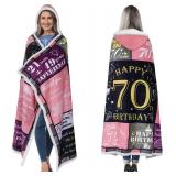 Sherpa Flannel Wearable Blanket Hoodie - Christmas Birthday Gift - Cozy Warmth Hoodie Blankets 70.8" X 47.3"