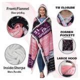Sherpa Flannel Wearable Blanket Hoodie - Christmas Birthday Gift - Cozy Warmth Hoodie Blankets 70.8" X 47.3"