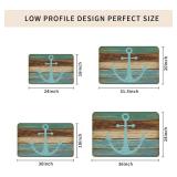 Vandarllin Blue Nautical Anchor Rustic Old Barn Wood Doormats Kitchen Rugs Non-Slip Indoor/Outdoor/Front Door Mat,20x31.5in,Teal Turquoise Green Brown