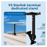 Starlink Gen 3 Roof Mount | Adjustable Heavy-Duty Starlink V3 Roof Pole Mount, Complete Pipe Adapter Mounting Kit for Starlink Gen 3, with Expansion Screws, Cable Clips, Weatherproof