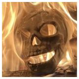 Fire Pit Skull   Metal Human Skull Fire Log for Fireplaces, Fire Pits & Campfires, Creepy Halloween Decor, Reusable Indoor & Outdoor Accessory
