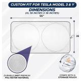 EcoNour Windshield Sun Shade for Tesla Model 3/Y 2017-2026(Fit Model Y Juniper 2025-2026/Model 3 Highland 2024)Upgraded Foldable Sunshade, Window Sun Visor Protector, Blocks UV Rays Keep Your Car Cool