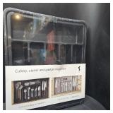 S&F Homes Expandable Cutlery drawer organizer, utensil drawer organizer, flatware and silverware holder, organization and storage tray for kitchen decor, BPA-Free. (Black)