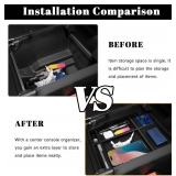 Center Console Hidden Box Organizer Compatible with Ford 2021-2023 2024 F150 Interior Accessories (Full Console w/Bucket Seats ONLY) Insert Armrest Hidden Organizer Tray