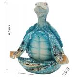 VVGIFTS Sea Turtle Meditation Yoga Decor, Garden Figurine Sea Turtle Meditating Coastal Beach Decorations, Zen Yoga Resin Statue for Home Office Decorations (Put The Palm Separate)
