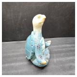 VVGIFTS Sea Turtle Meditation Yoga Decor, Garden Figurine Sea Turtle Meditating Coastal Beach Decorations, Zen Yoga Resin Statue for Home Office Decorations (Put The Palm Separate)