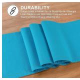 Ruvanti Linen Table Runner 120 Inches, Classic Hemstitch, Washable, Reusable, Non-Slipping, Stain Resistant- Perfect for Parties, Weddings, Dinners, Thanksgiving, Christmas, Indoor use   Blue