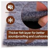 Non-Slip Rug Pad, 3x5 Ft Extra Large Felt Area Rug Cushioned Non Skid Carpet Pads, Felt Rug Pad for Under Hardwood Floors, Thick Non-Slip Rug Pads for All Floors, Keep Rug Soft and Safe