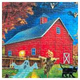 Halloween Puzzles 500 Pieces - Autumn Fall Jigsaw Puzzles for Adults- Light a Jack-o