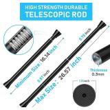 4 Pack Black Shower Curtain Rod 16 To 26 Inch Tension Shower Rod For Bathroom 7/8" Adjustable Spring Curtain Rod No Drilling Spring Rod Black Tension Curtain Rods for Windows Doorway Closet