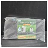 Flat Soaker Hose 75 FT for Garden Beds, 75Ft 1/2" Linkable Consistent Drip Irrigation Hose Save 80% Water, Leakproof Heavy Duty Double Layer Sprinkler Hose