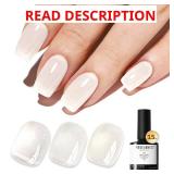 modelones White Gel Nail Polish Beige Cream Milky Jelly Translucent Gel Polish Neutral Sheer Nails Soak Off LED Nail Lamp Manicure Salon Gift 15 ML. Hot Pink