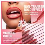 LANGMANNI 4Pcs Sculpting Matte Velvet Lip Liner Set,Smooth Creamy Texture,Waterproof And High Pigmented For Girls Daily Application Lip Makeup - Color Included are 01,06,09,11