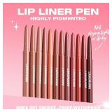 LANGMANNI 4Pcs Sculpting Matte Velvet Lip Liner Set,Smooth Creamy Texture,Waterproof And High Pigmented For Girls Daily Application Lip Makeup - Color Included are 01,06,09,11