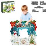 Puzzle Racer Kids Car Track Set for 2 3 4 5 Year Old Boys and Girls, Themed Educational Puzzles Racers Tracks with Electric Vehicles for 3 Childrens (Christmas Theme)